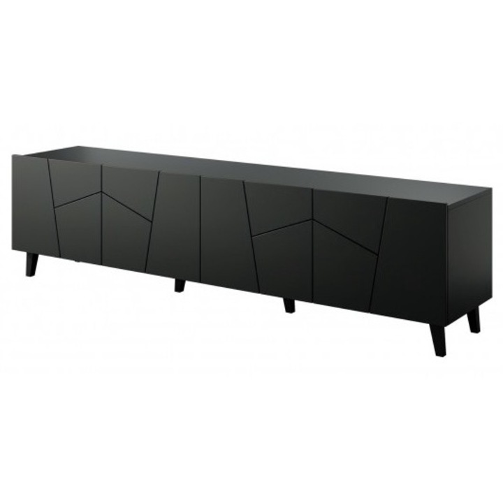 Comoda TV, Cama Meble, PAL, 200x42x52 cm, Negru