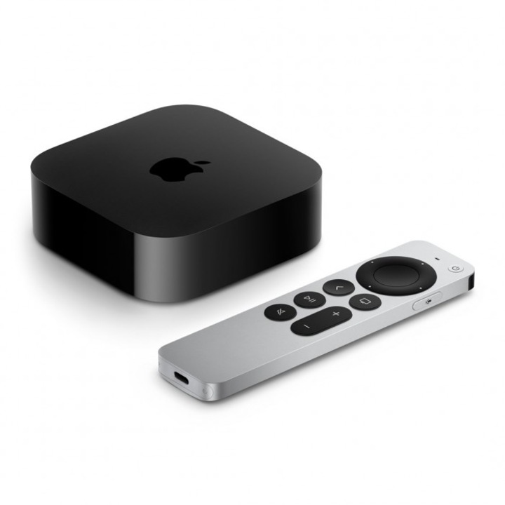 Apple TV, Apple, 4K, Wi-Fi, 64 GB de stocare (2022), Negru/Gri