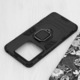Защитен калъф, съвместим с Xiaomi Redmi Note 13 Pro/Poco X6 Pro, силиконов щит, с магнитен пръстен, подсилени ръбове, черен