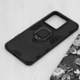 Защитен калъф, съвместим с Xiaomi Redmi Note 13 Pro/Poco X6 Pro, силиконов щит, с магнитен пръстен, подсилени ръбове, черен