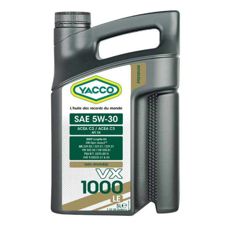 Двигателно масло Yacco VX 1000 LE 5W30, 5л - eMAG.bg