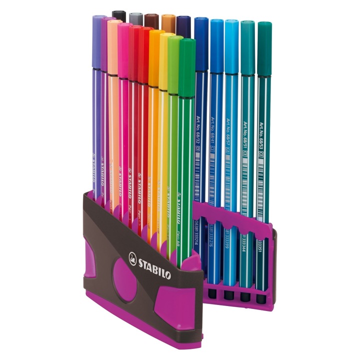 Set carioci, Stabilo, Pen 68 Color Parade ST6820-03-10-1 display, 20 culori