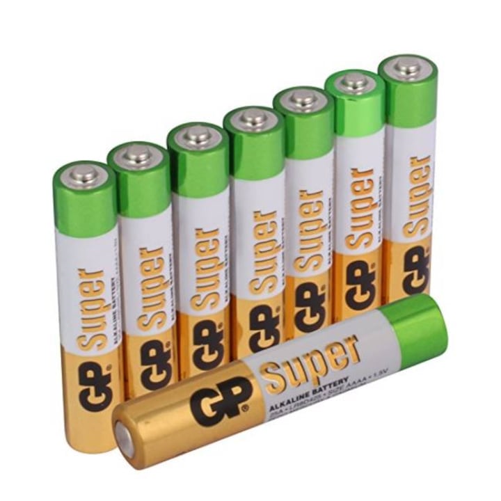 Baterii GP Super Alkaline AAAA, LR8, 1.5V, folie 8 buc