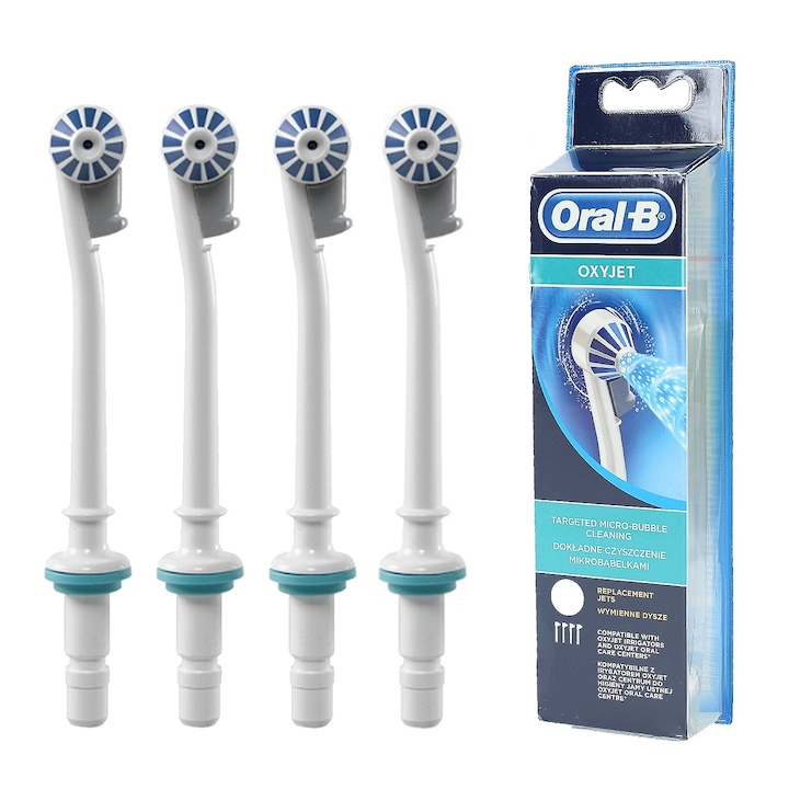 Set 4 Rezerve irigator bucal, Oral-B, Braun Oxyjet, ED17-4, Multicolor