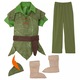 Costum Peter Pan pentru Copii, Set cu Palarie si Cizme din Spuma, EvrikaUnity®, 4-5 ani, 120 cm, Verde/ Portocaliu