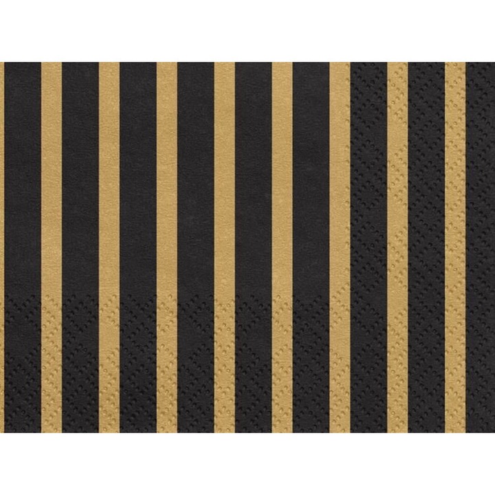 Set 20 servetele, Party Deco, Hartie, Negru/Galben