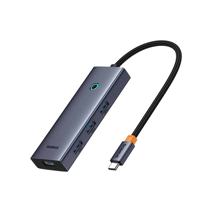 Baseus UltraJoy 5 az 1-ben hub, USB-C - HDMI4K@30Hz, 3xUSB 3.0, 1xPD, 100 W, szürke