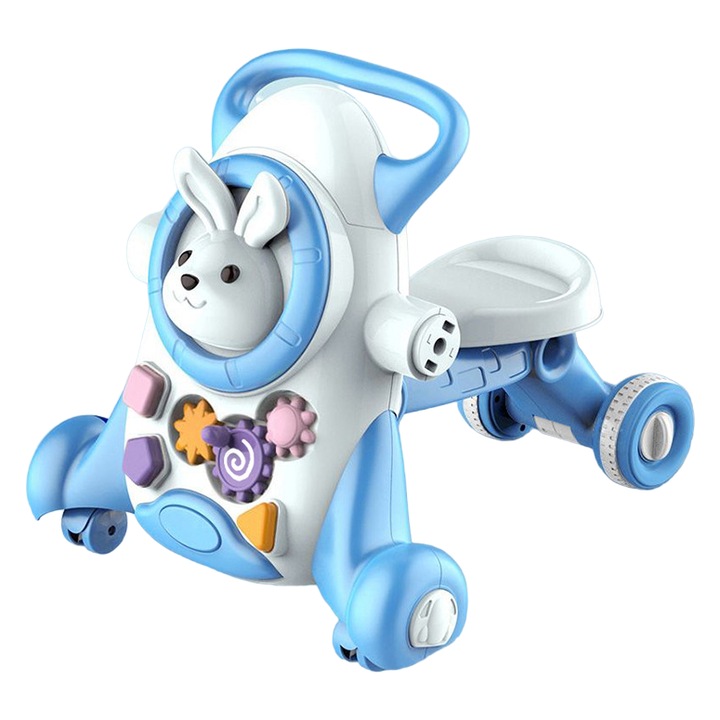 Masinuta Educationala 3 in 1, Pentru Copii, cu Muzica, Albastru, Mixbo