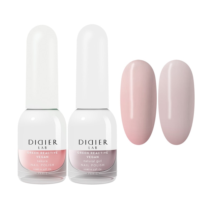Комплект вегански лакове за нокти Didier Lab, Natural Girl, 2 бр