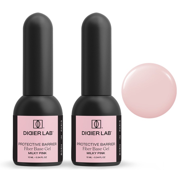Didier Lab Set de baze Fiber Milky Pink 2 buc. x 10ml