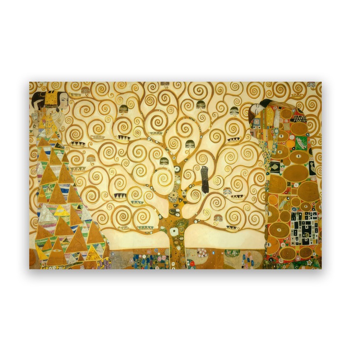 Първокласна картина на платно, LuxCanva® C1038, Дървото на живота, 90 X 140 CM, 100% памучно платно 400g/m2, Дървена рамка, Дървото на живота, Офис, Всекидневна, Релаксация, Живи цветове