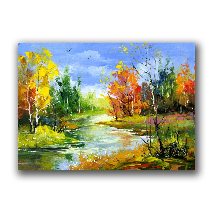 Картина на платно, LuxCanva® B1115, Красотата на природата, 70 X 100 CM, 100% памучно платно 400g/m2, Дървена рамка, Природа, Спалня, Гора, Всекидневна, Дървета, Живи цветове