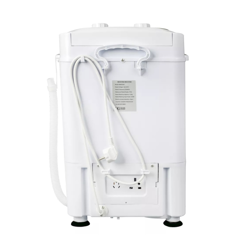 Masina de spalat rufe Salora, cu incarcate verticala, 3 kg, ideala pentru spatii mici/ camine de studenti/ rulota, consum redus, 350 rpm, timer, compacta, usor de folosit, alb