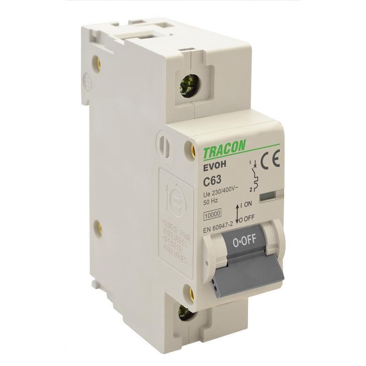 Siguranta automata monofazata, Tracon Electric, 1P, 10kA, 100A, Alb