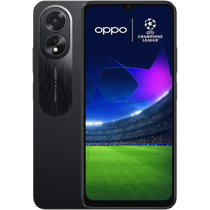 Telefon mobil OPPO A38 UEFA Champions League Edition, Dual SIM, 128GB, 4GB RAM, 4G, Glowing Black