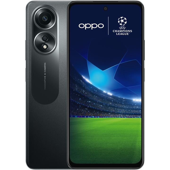 Смартфон OPPO A58 UEFA Champions League Edition, 128GB, 6GB RAM, 4G, Glowing Black