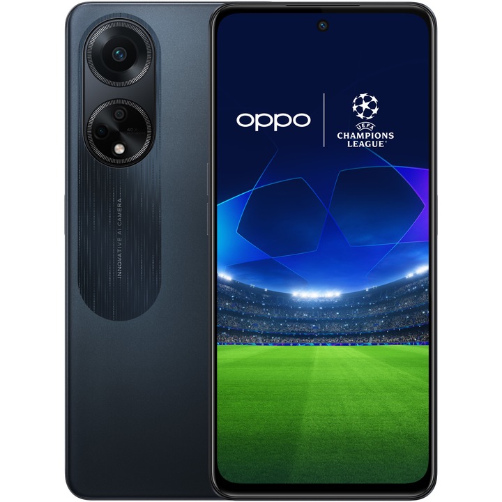 Telefon mobil OPPO A98 UEFA Champions League Edition, Dual SIM, 256GB, 8GB RAM, 5G, Cool Black