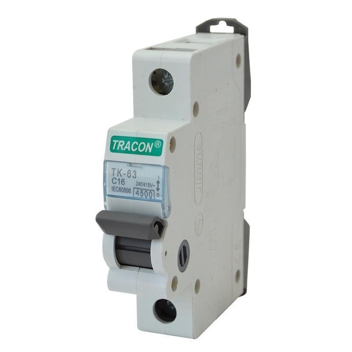 Siguranta automata, Tracon Electric, 4.5kA, 63A, 1P, Alb