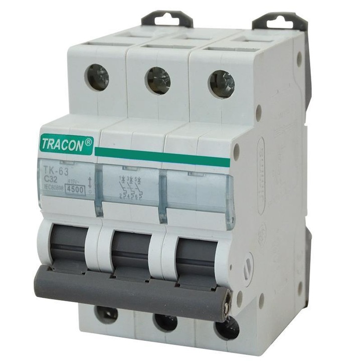 Siguranta automata, Tracon Electric, 4.5kA, 20A, 3P, Alb