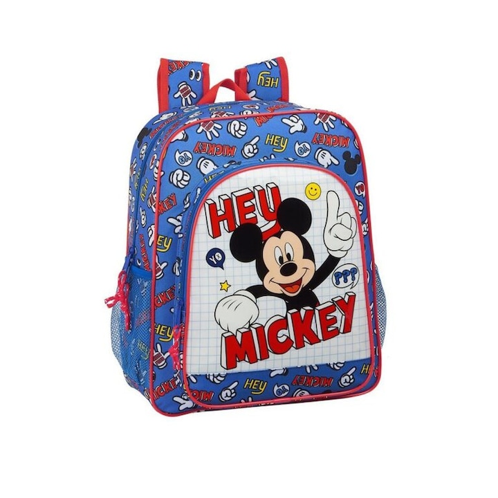 Iskolatáska, Mickey Mouse, fiúknak, Hey, kék, 38 cm