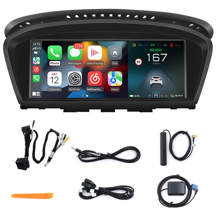 Навигация за BMW E60/E90, AWESAFE, CCC система, Android 12, 4GB+64GB, 8/8 инча Touch Screen, Carplay, Android Auto, DSP, 4G SIM карта