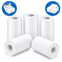 Set 5 role de hartie termica simpla 57 x 26 mm, 6 m lungime, pentru mini imprimante si aparate foto cu imprimare termica, EALMEU