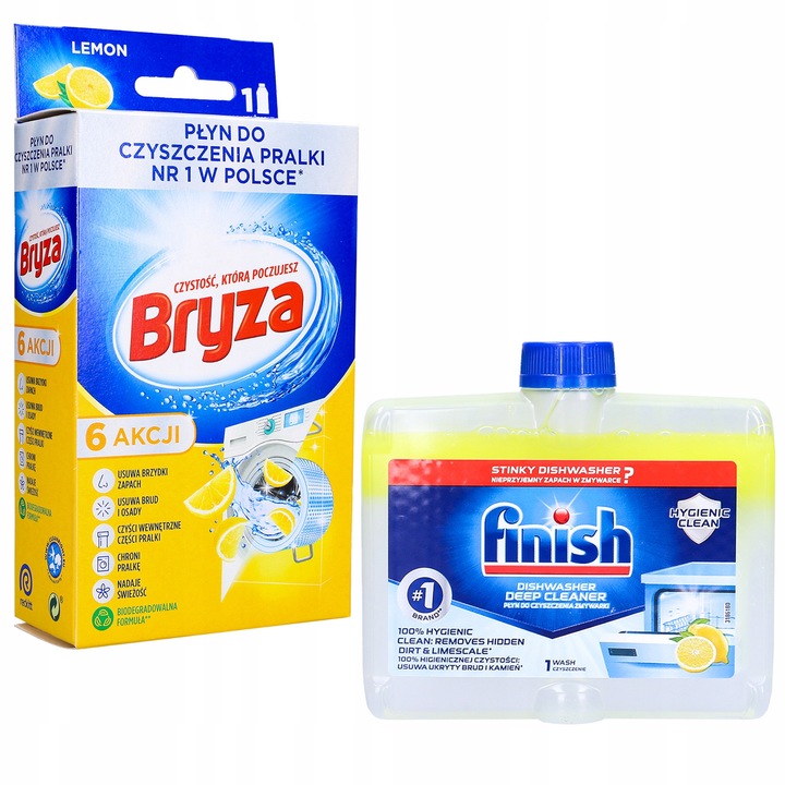 Set 2 solutii pentru curatarea masinii de spalat rufe si vase, Bryza, 250 ml