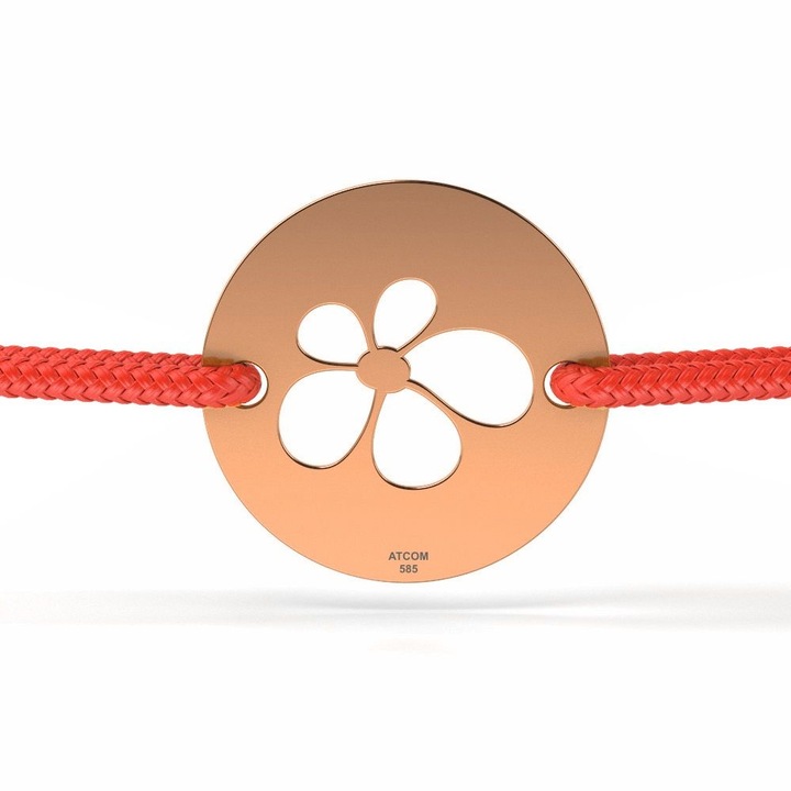Bratara din aur roz cu snur model Petale de trandafir