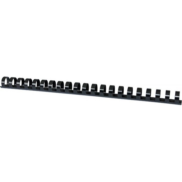 Set 100 piepteni de legare spiralati pentru documente OFFICE PRODUCTS, A4, 19mm, negru
