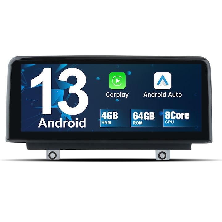 Navigatie BMW 1 Seria F20 F21 3 Seria F30 F31 F34 4 Seria F32 F33 F36, AWESAFE, Sistem NBT, Android 12, 4GB+64GB, Ecran tactil 10.25 inch, Carplay, Android Auto, DSP, cartela SIM 4G