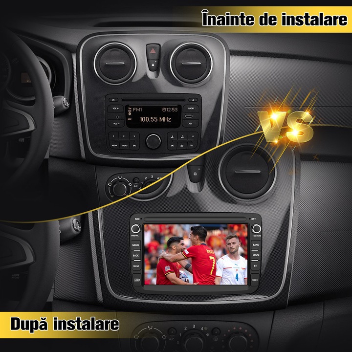 Renault Dacia/Duster rádió, AWESAFE, GPS-navigáció, 2GB+32GB, 7 hüvelykes érintőképernyő, Carplay, Android Auto, Bluetooth, kormánykerék vezérlés, DSP