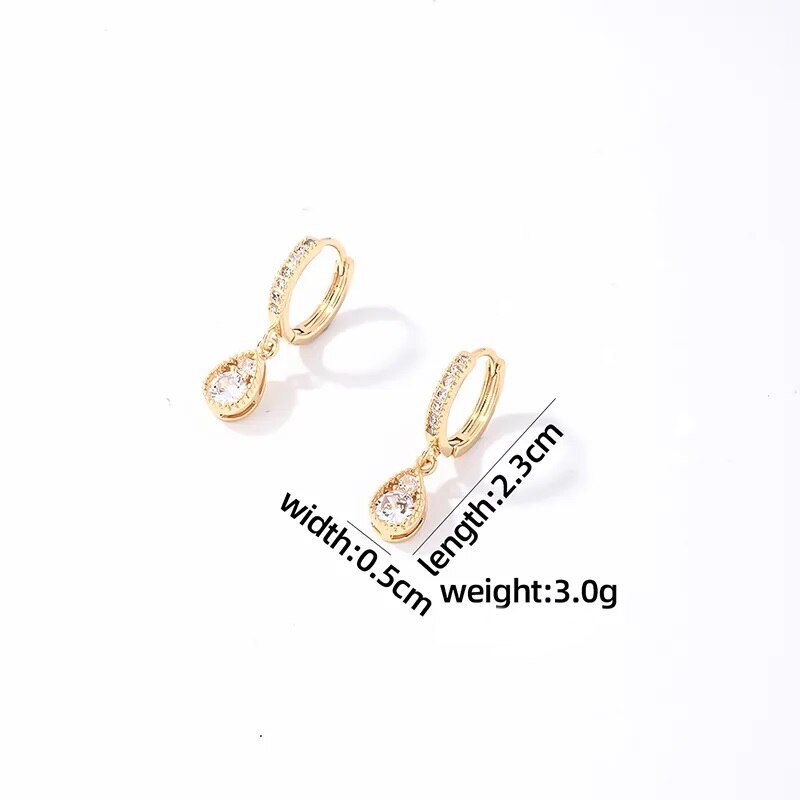 Cercei Eleganti Inox 5755C, Sic Moda, Auriu/Incolor, lungime 2, 5 cm ...