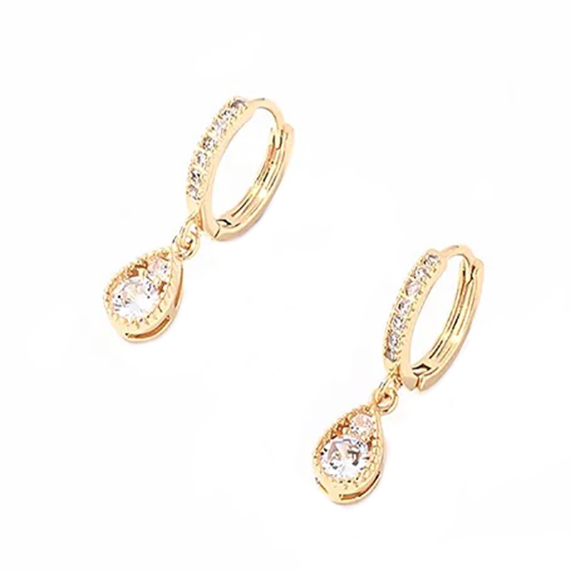 Cercei Eleganti Inox 5755C, Sic Moda, Auriu/Incolor, lungime 2, 5 cm ...