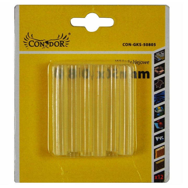 Rezerve adeziv, Condor, 8 x 50 mm, Transparent