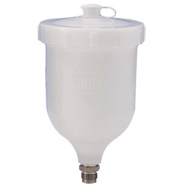 Cana pistol vopsit De Vilbiss, 600 ml, filet 3/8 inch, pentru pistol DeVilbiss GTi Pro, FLG, GPG, plastic