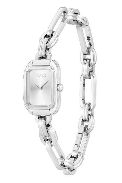 BOSS, Часовник от неръждаема стомана с лого, Сребрист