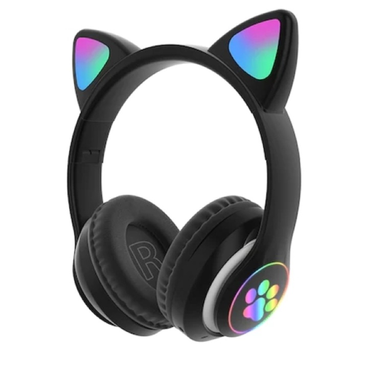 STN-28 Bluetooth слушалки с котешки уши, черни
