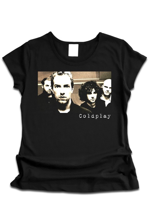 Дамска тениска, K-off, Coldplay, черна, XL