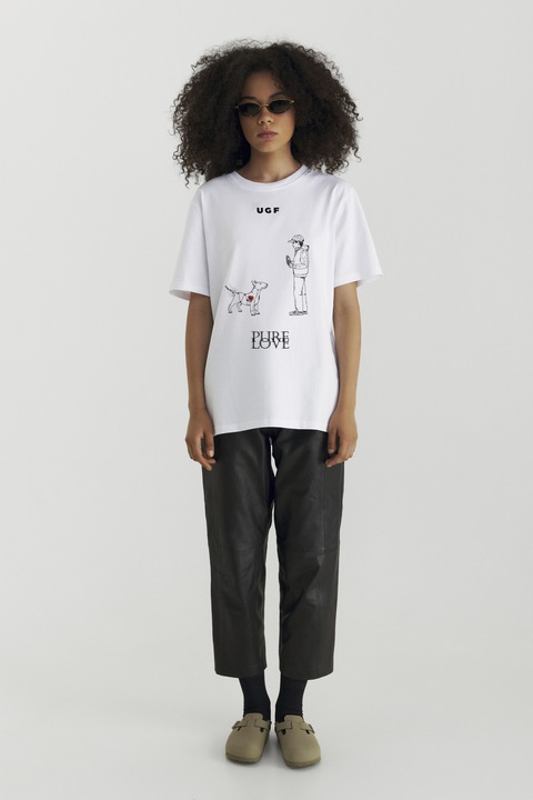 Tricou UGF Pure Love, dama, 100% bumbac organic, certificat GOTS, 35468, Alb