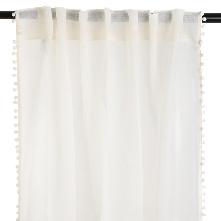 Függöny pomponokkal ADI krém 140x250 cm HOMLA