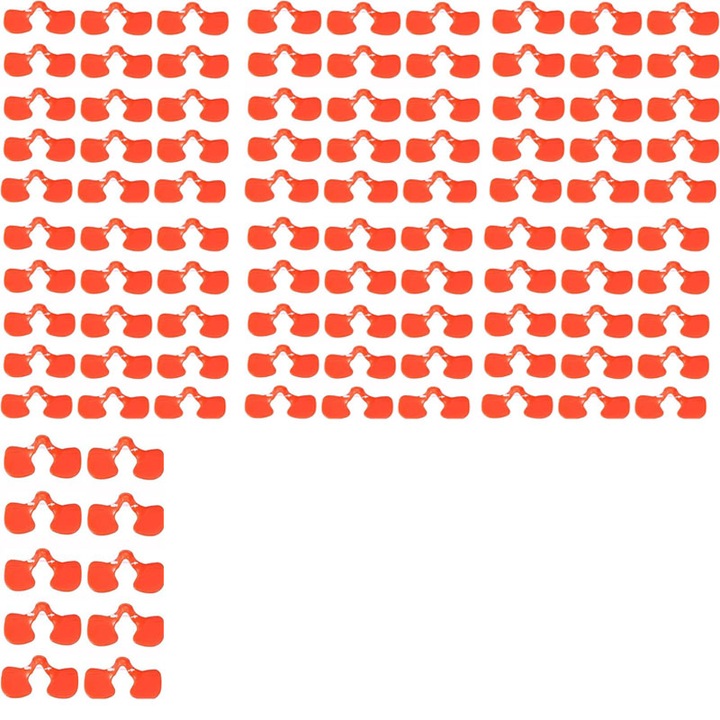 Set 100 de ochelari pentru pasari, JENUOS®, 5.5 cm, Plastic, Portocaliu