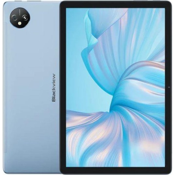 Tableta Blackview TAB 80 LTE, Procesor UNISOC T606 Octa-Core, Ecran TFT 10.1", 8GB RAM, 128GB Flash, 13MP+8MP, GPS, Wi-Fi, Bluetooth, 4G, Dual SIM, Android Albastru