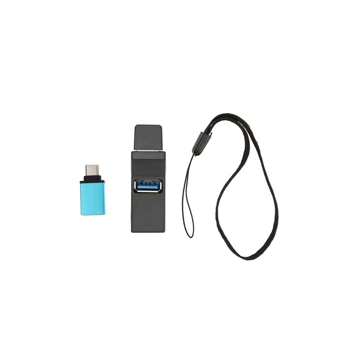Usb хъб с 3 порта и USB Type C и USB 3.0 адаптер, 5Gbps скорост на трансфер, с включен кабел, първокласна универсална съвместимост, ORIGINAL DEALS