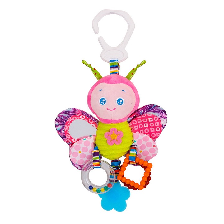Jucarie interactiva pentru bebelusi, JENUOS®, forma de fluture, +0luni, Multicolor