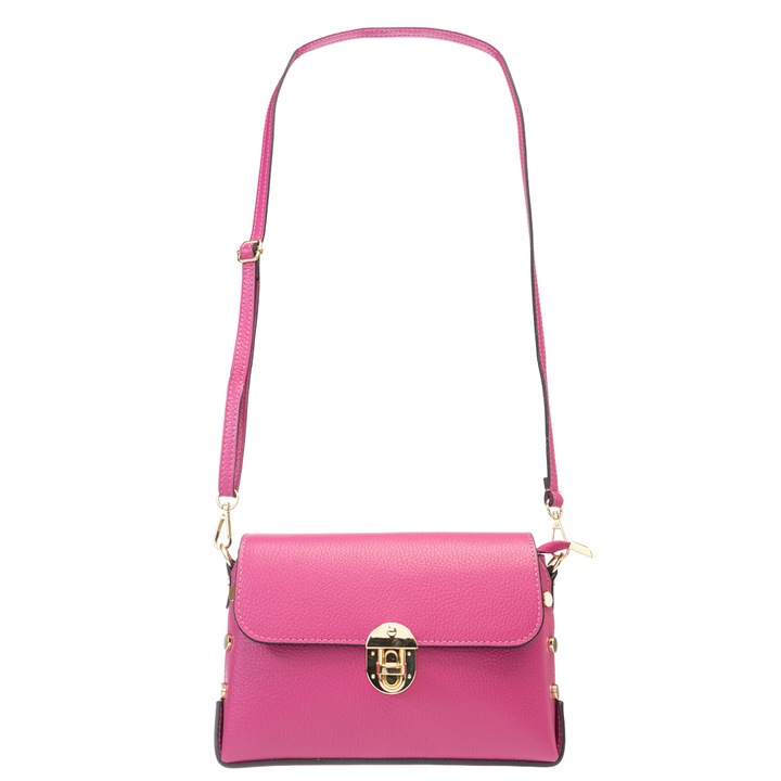 Poseta dama, piele, Toro Nero, Rosa, fucsia intens