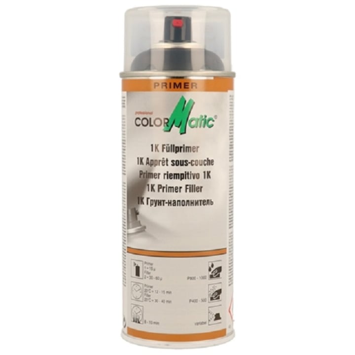 Spray grund Colormatic Primer Filler, negru, 400 ml