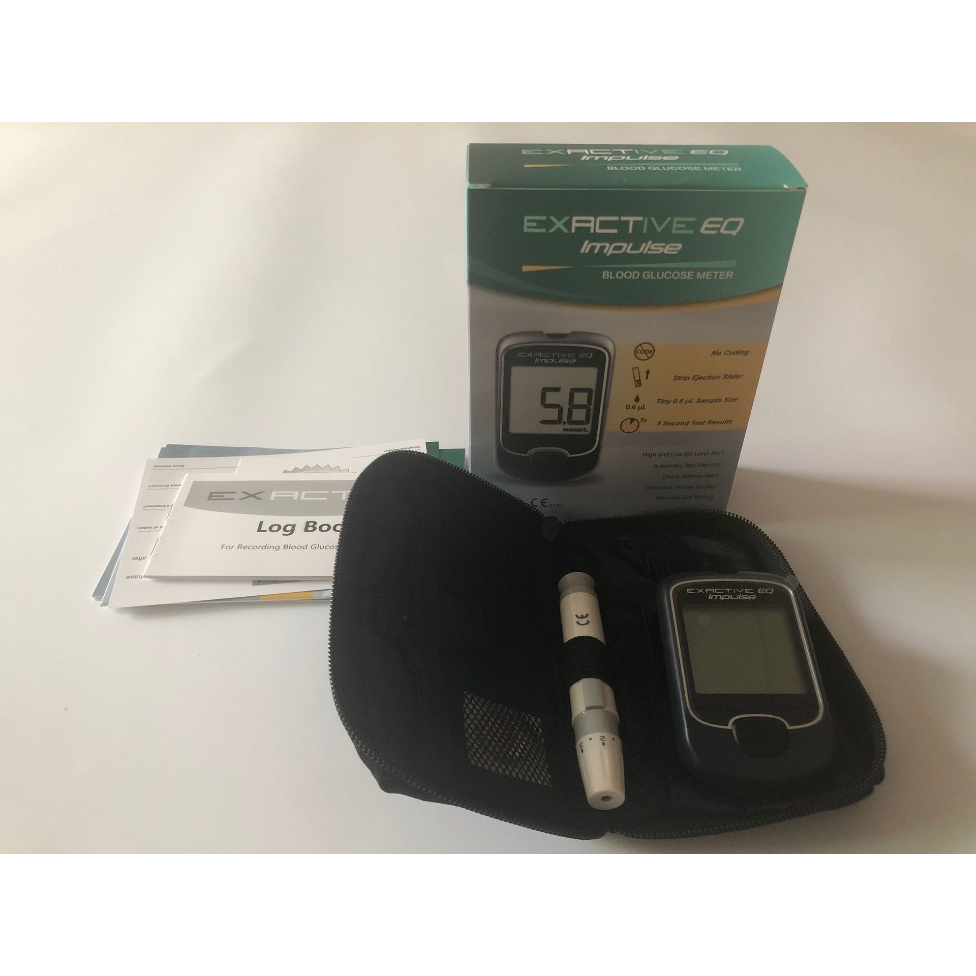 Glucometru EXACTIVE EQ IMPULSE, aparat portabil, ecran mare, compact ...