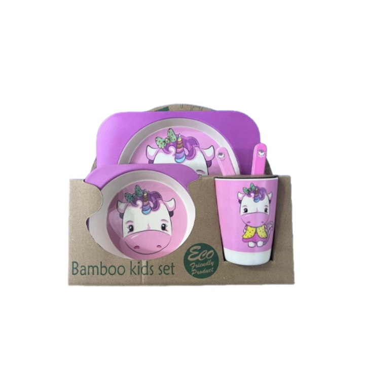 Set mic dejun bambus, unicorn