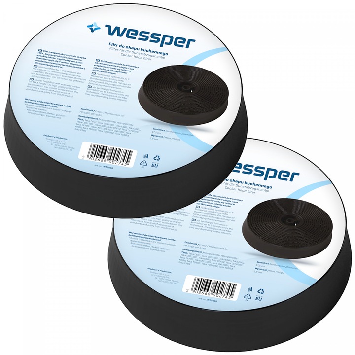 Set 2 filtre hota, Wessper, Carbon, Negru