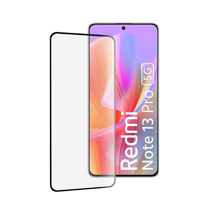 Folie pentru Xiaomi Redmi Note 13 Pro/Poco X6 Pro, 111D Full Cover/Full Glue Glass, C9, Black